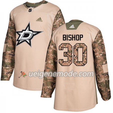 Herren Eishockey Dallas Stars Trikot Ben Bishop 30 Adidas 2017-2018 Camo Veterans Day Practice Authentic